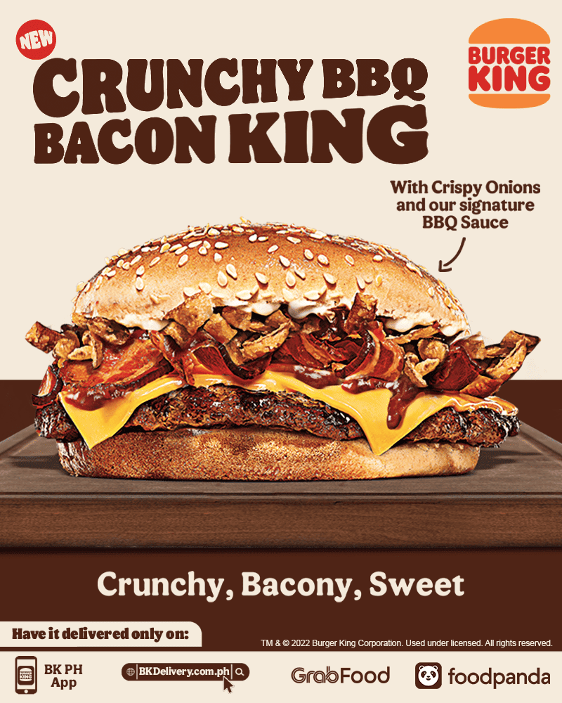 Crunchy Bacon Burger on Burger king Menu Philippines
