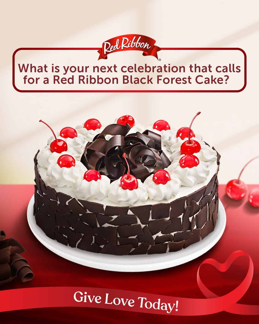 Black Forest Cake on Red Ribbon Menu Philippines