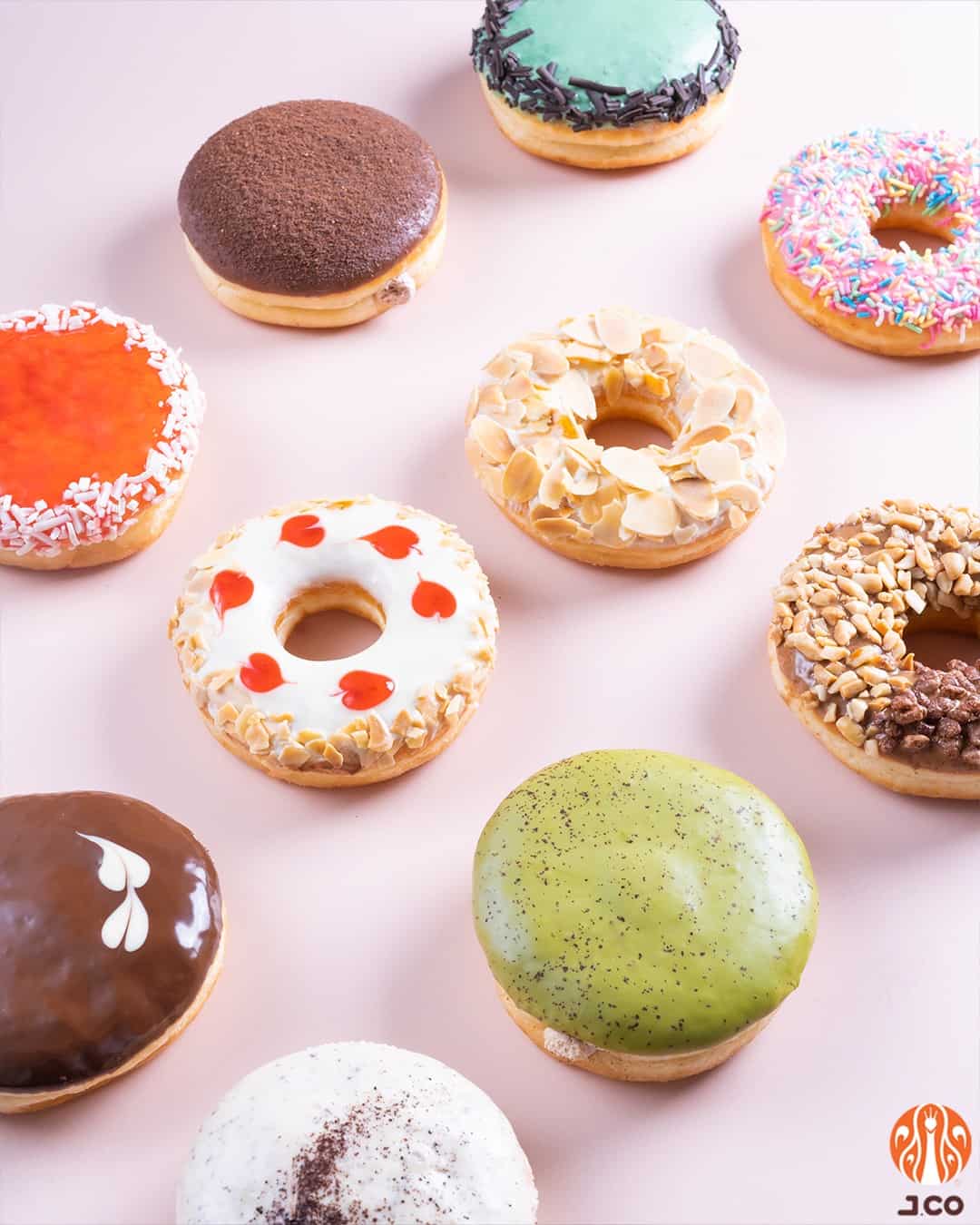 Different Flavors of Tasty Donuts From Jco Donuts And Coffee Menu