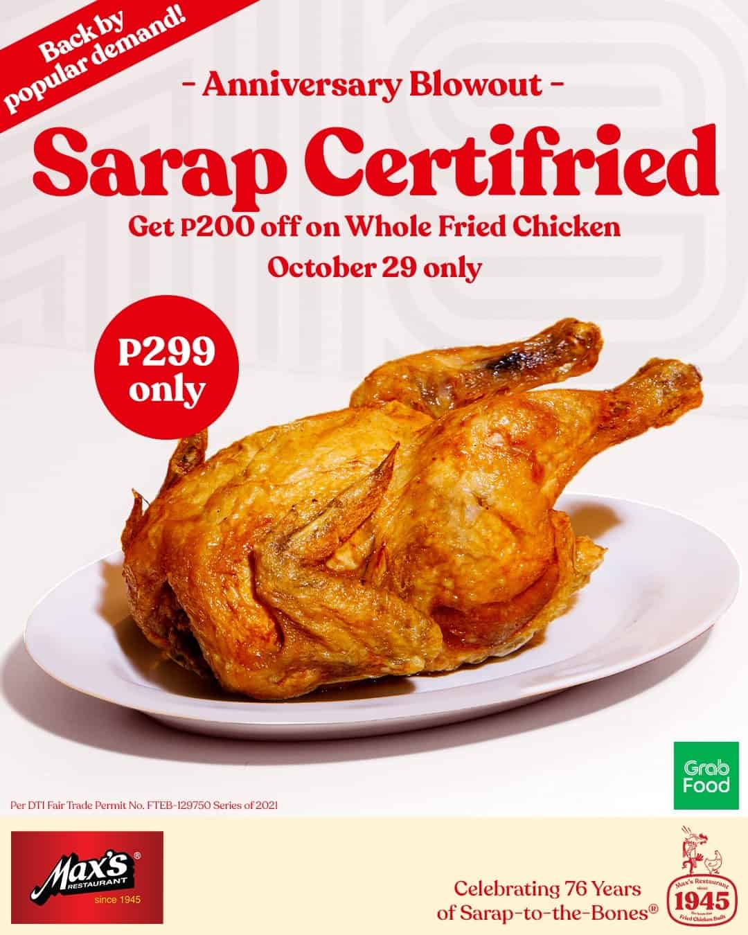 Certified Tasty Fried Chicken on Maxs Restaurant Menu Philippines