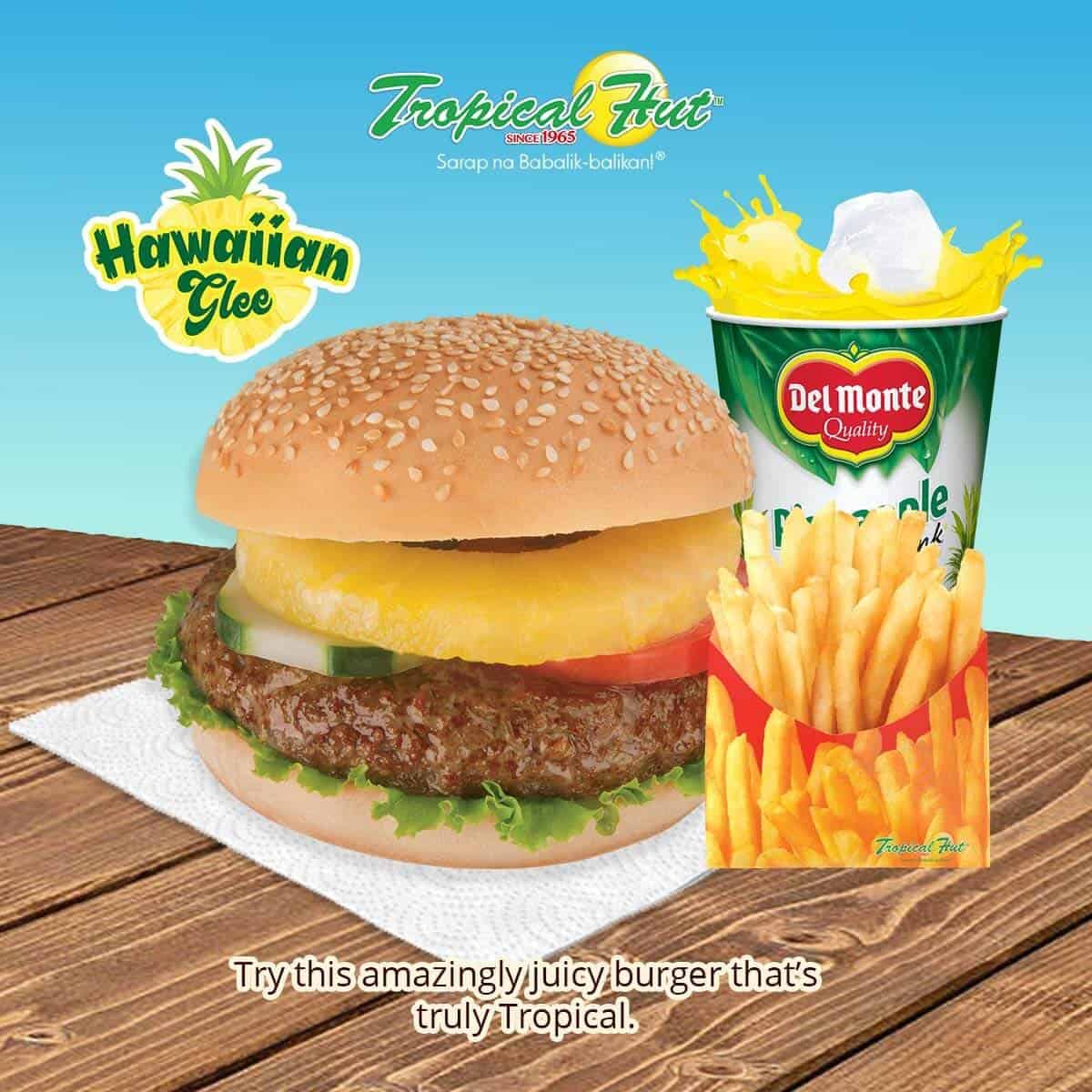 Delicious Hamburger on Tropical Hut Menu Philippines
