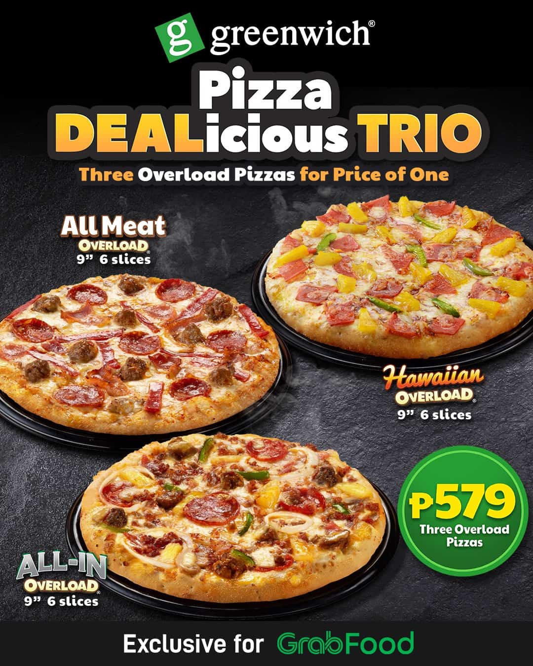Delicious Trio Pizza on Greenwich Menu Philippines
