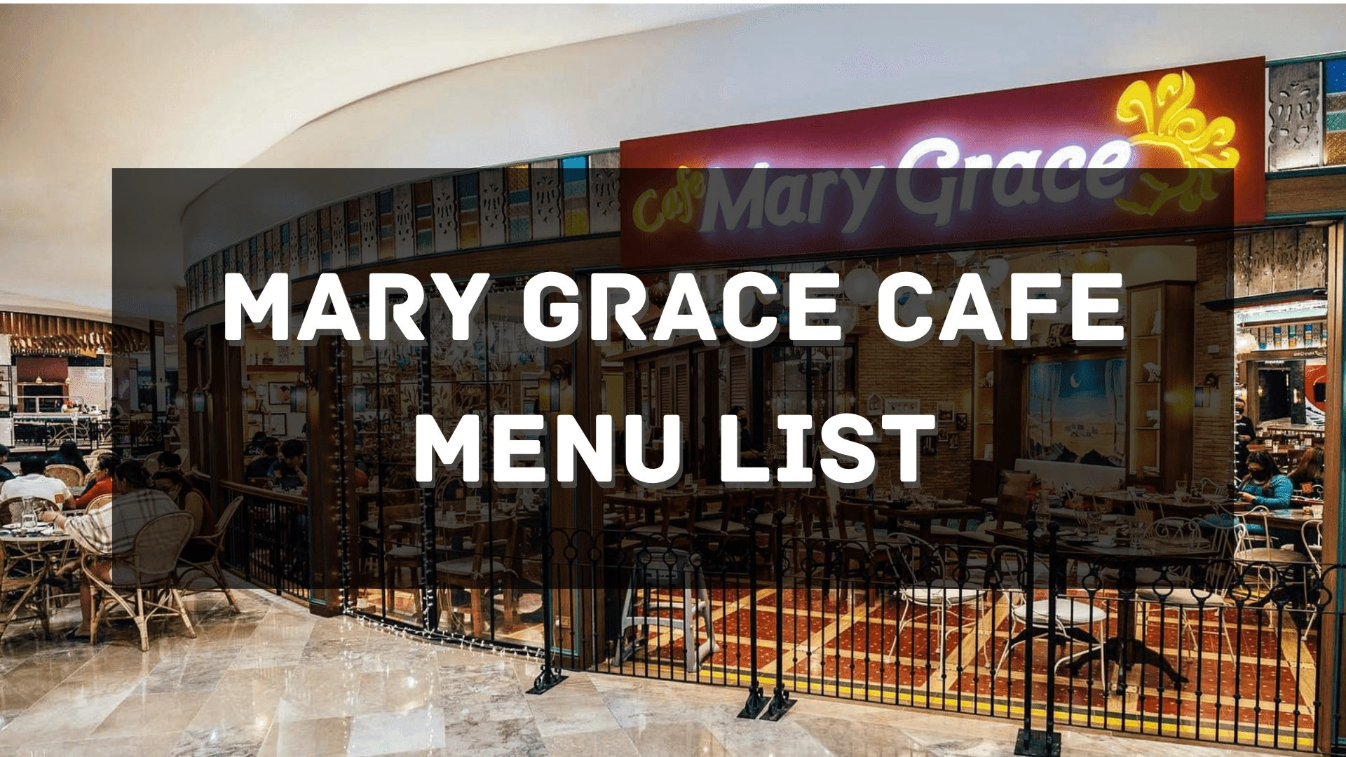 Mary Grace Cafe Menu Price