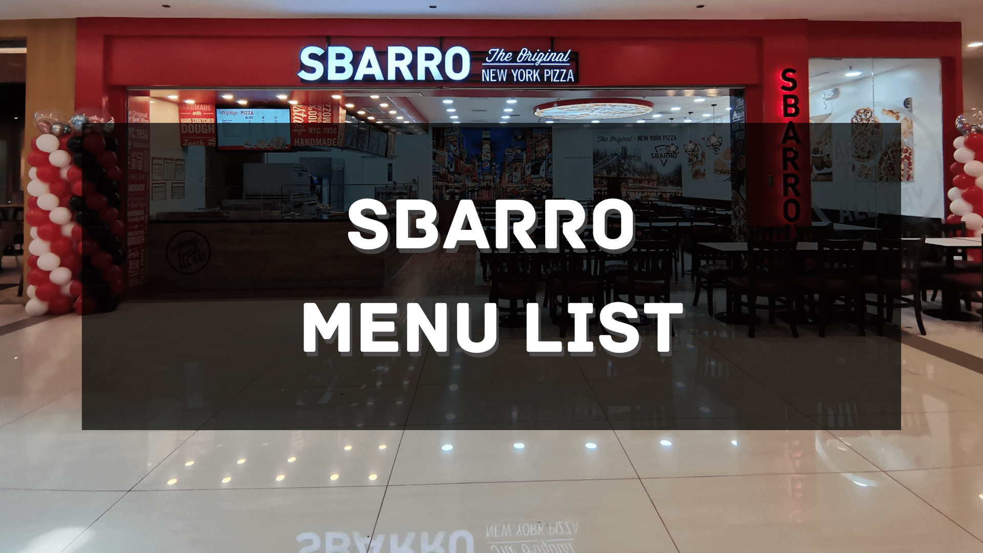 Sbarro Price Menu Philippines