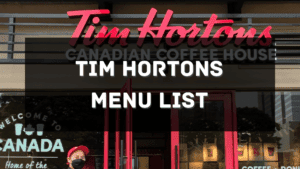 Tim Hortons Price Menu