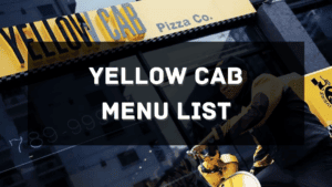 Yellow Cab Price Menu