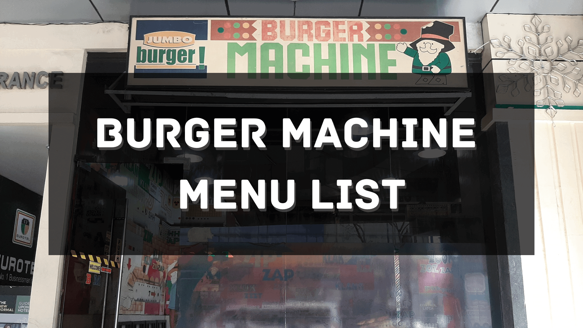 Burger Machine Menu Price Philippines