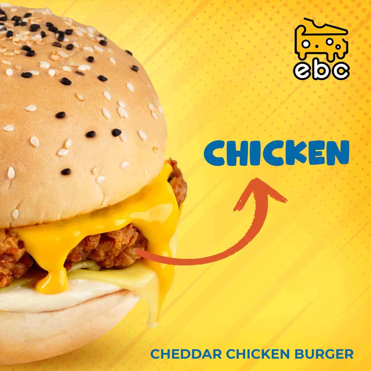 Cheddar Chicken Burger on Everything But Cheese Menu Philippines