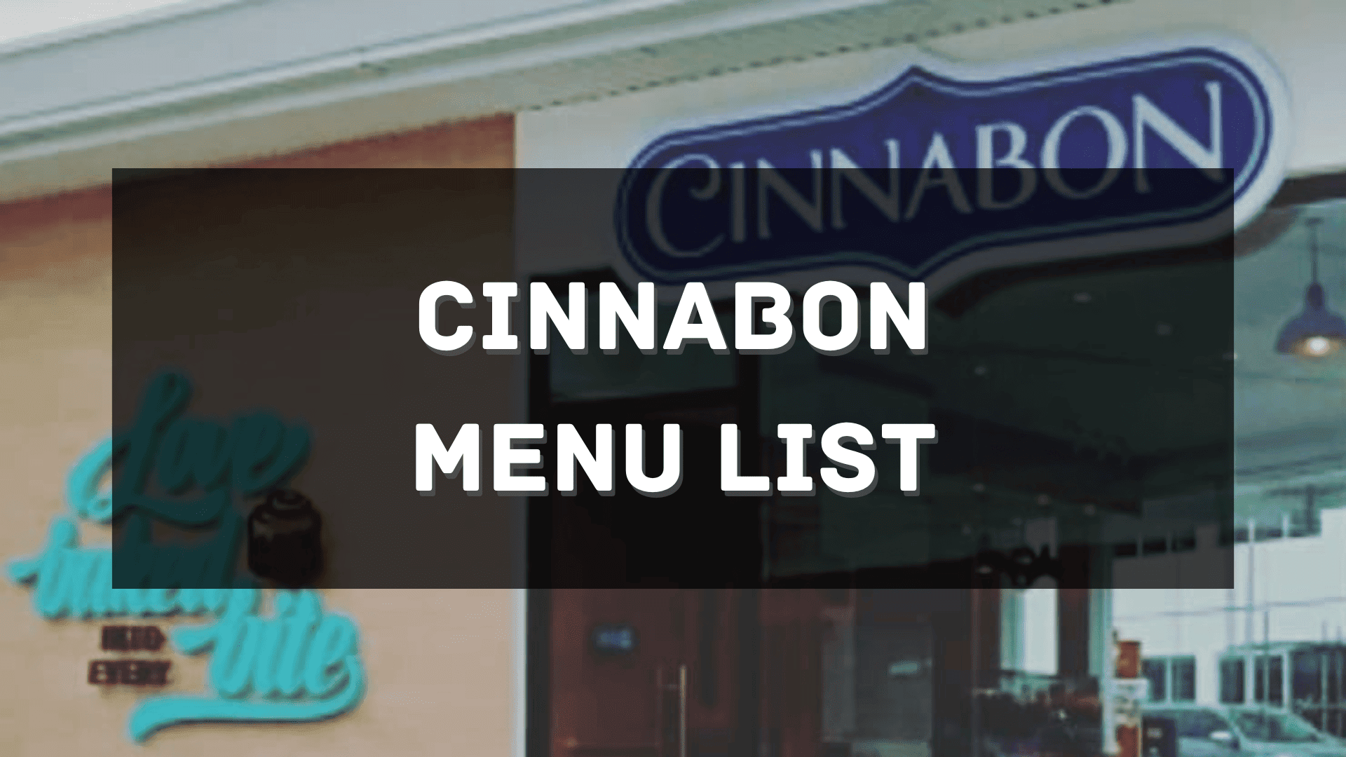 Cinnabon Menu Price Philippines