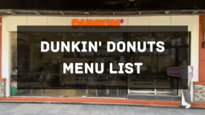 Dunkin Donuts Price Menu