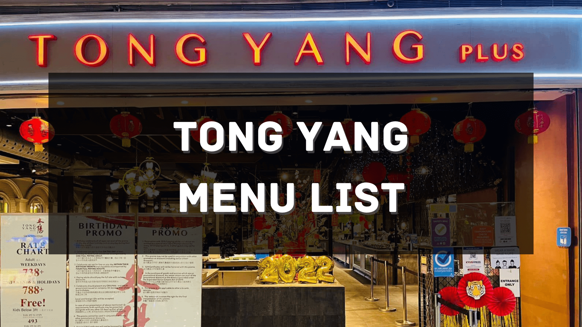 Tong Yang Menu Price Philippines