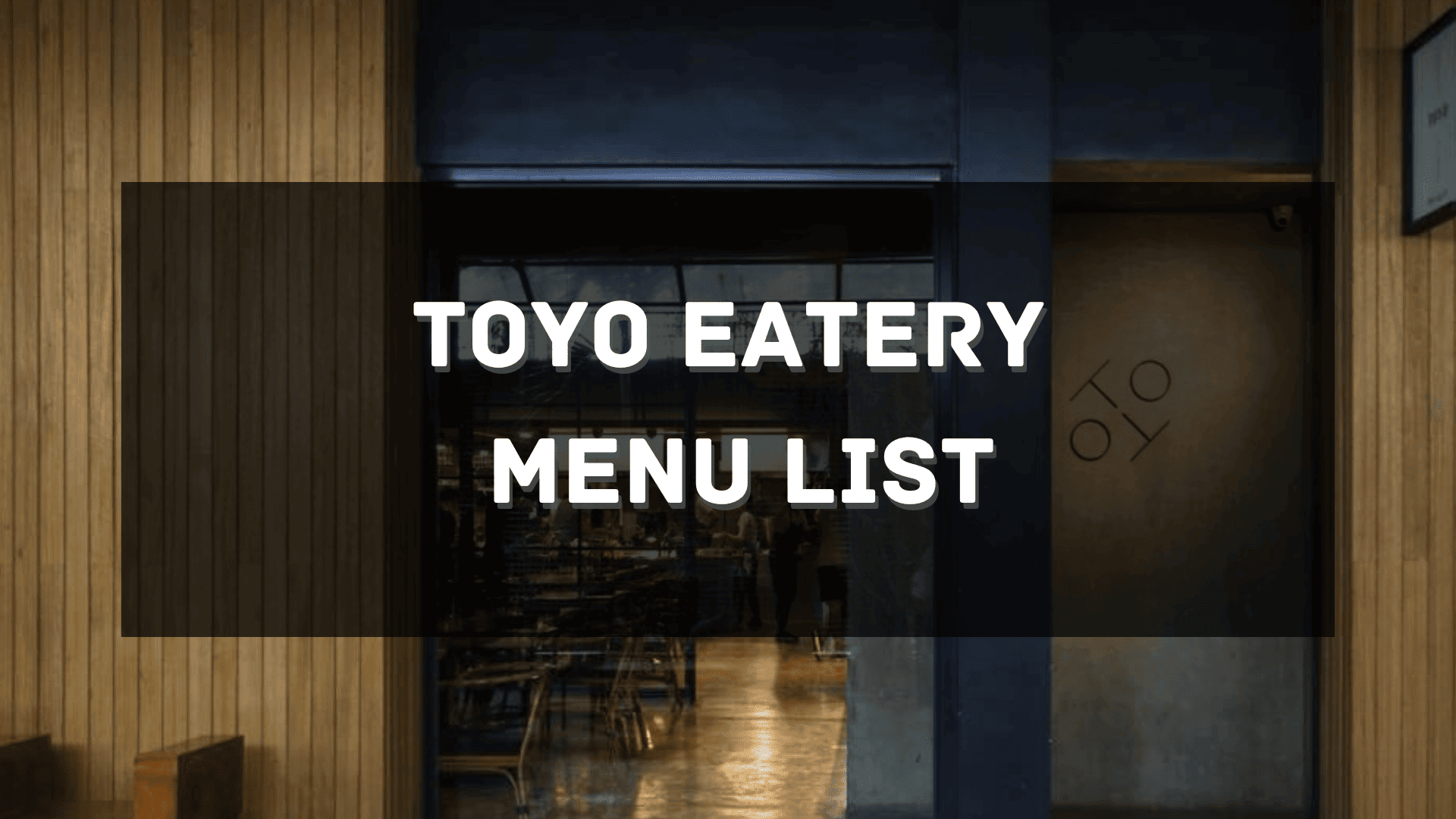 Toyo Eatery Menu Price Philippines