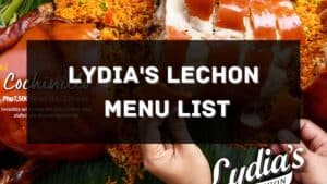 lydias lechon menu prices philippines