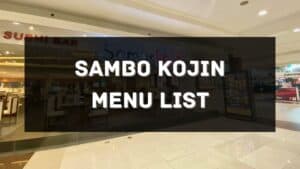 sambo kojin menu price philippines