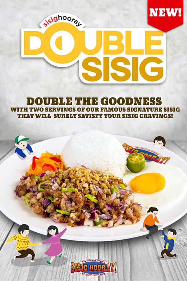 sisig hooray menu double sisig