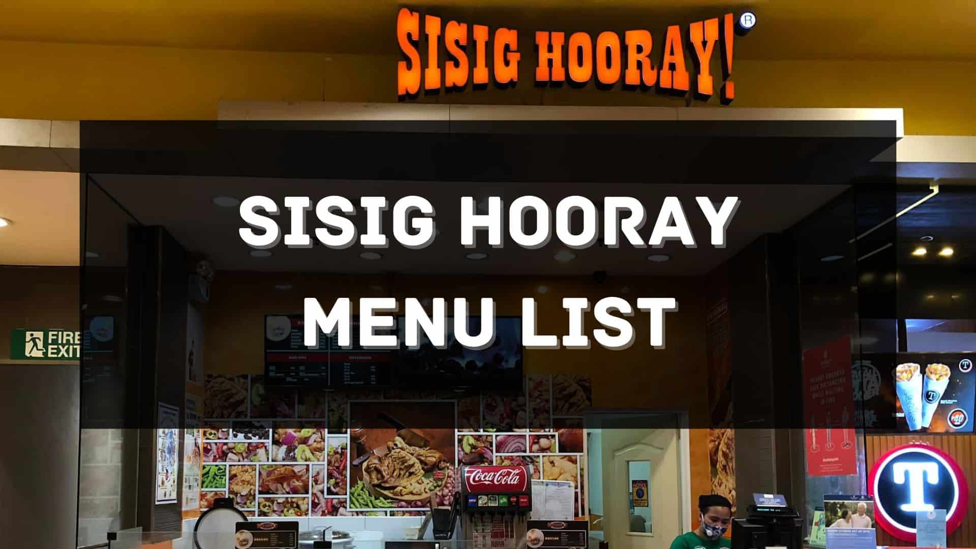 sisig hooray menu prices philippines
