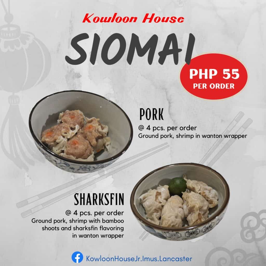 Shrimp Siomai Kowloon House Menu