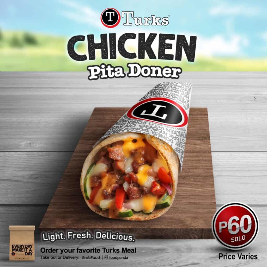 Turks Chicken Pita Wraps Menu