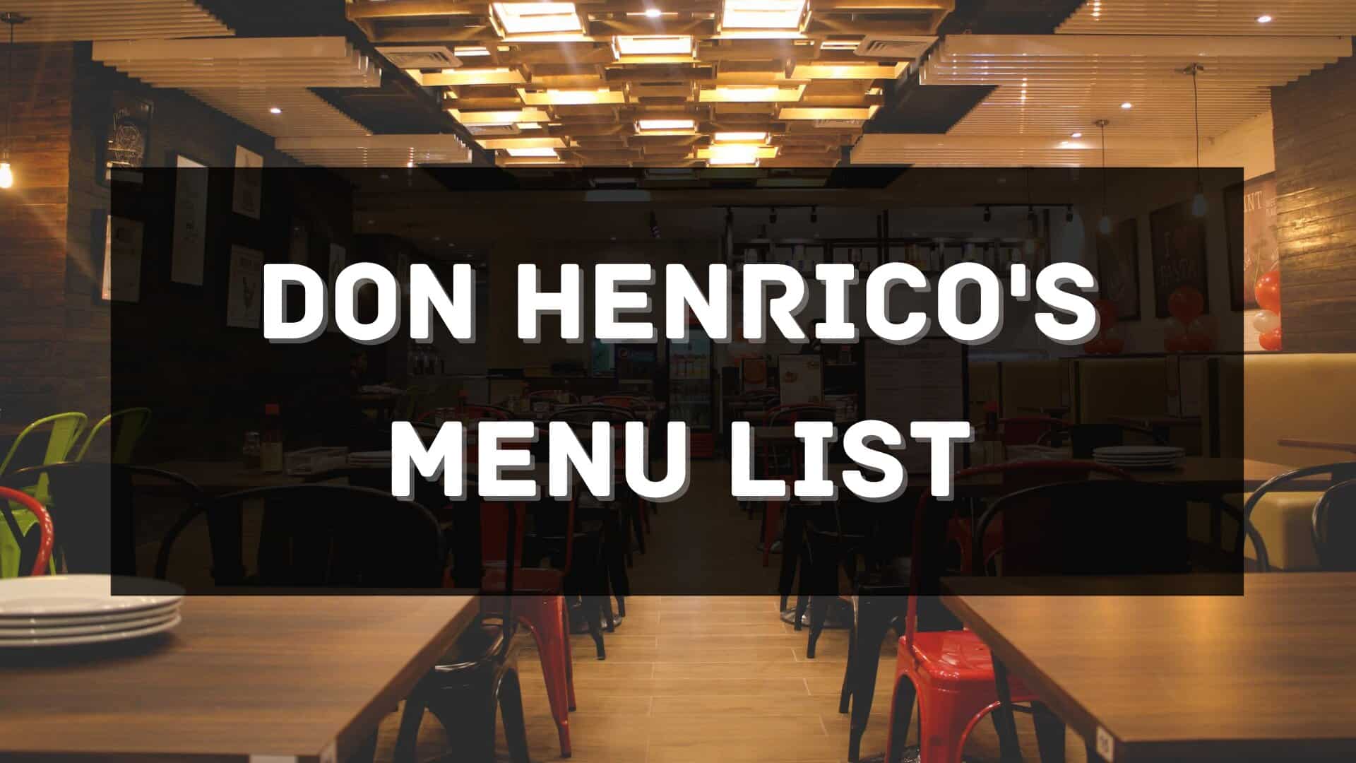 don henrico's menu prices philippines