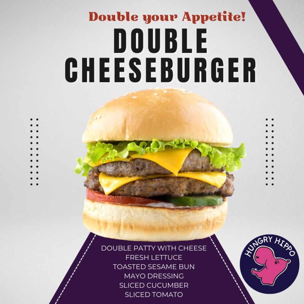 hungry hippo double cheeseburger menu