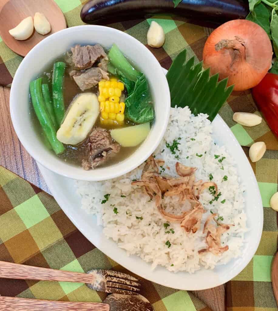 Beef Bulalo served with garlic rice