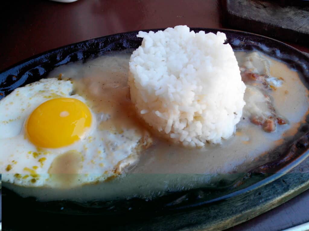 Yummy Burger Steak with Egg and Rice.