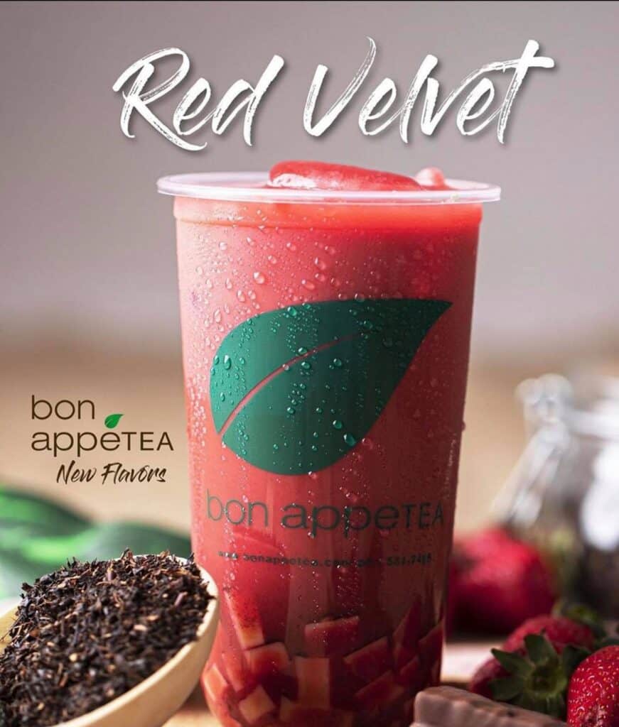 One of the best-selling milk tea is Red Velvet milktea