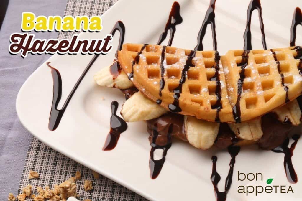 Banana hazelnut waffle menu only in Bon Appetea