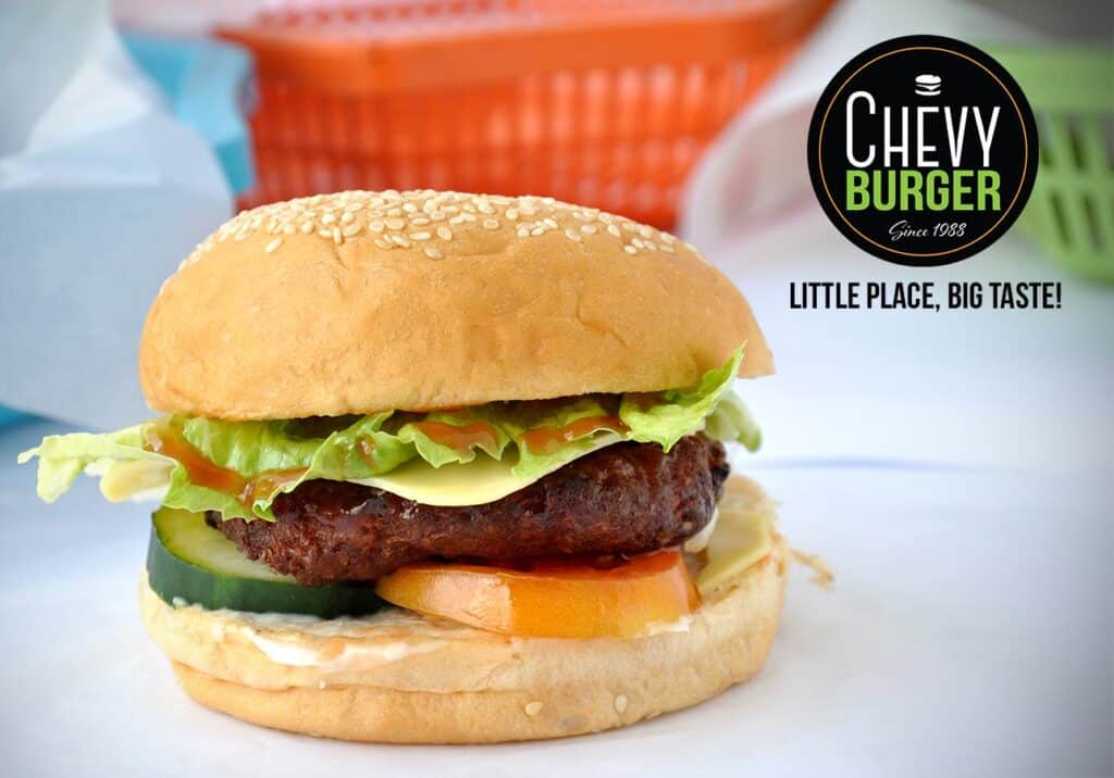 Their signature burger added with cheese to enhance the flavor.