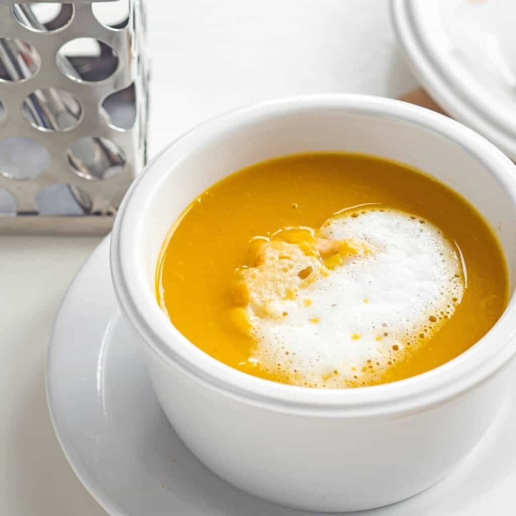 A best seller soup in CIbo is Crema Di Zucca Pancetta or the Squash Soup
