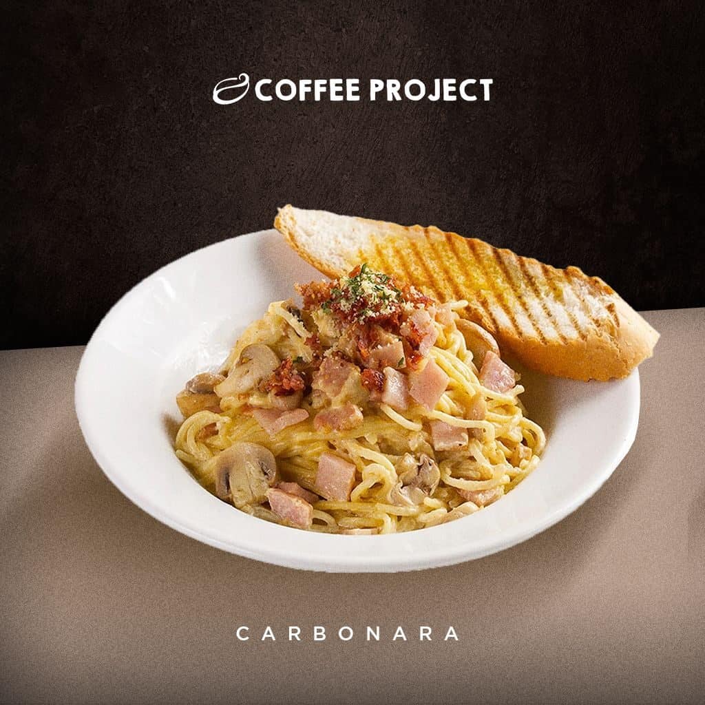 Carbonara + Coffee = Perfect combination.