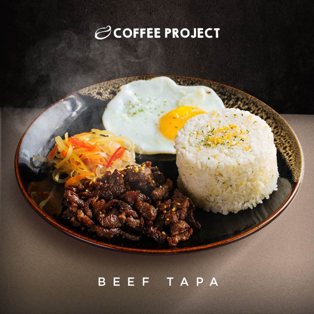 Beef Tapa rice meal is available in Coffee Project stores nationwide. 