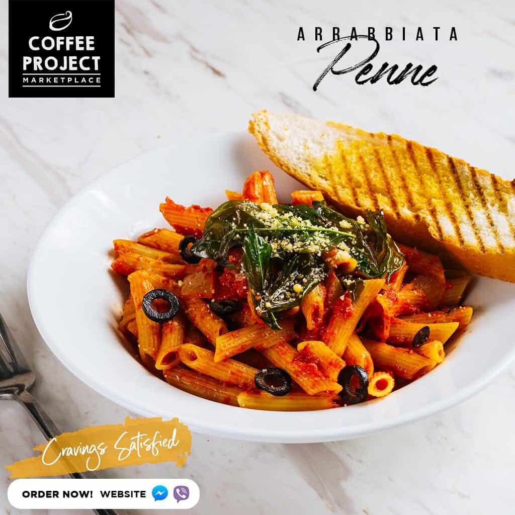 A delightful pasta of Coffee Project - Penne Arrabbiata Pasta