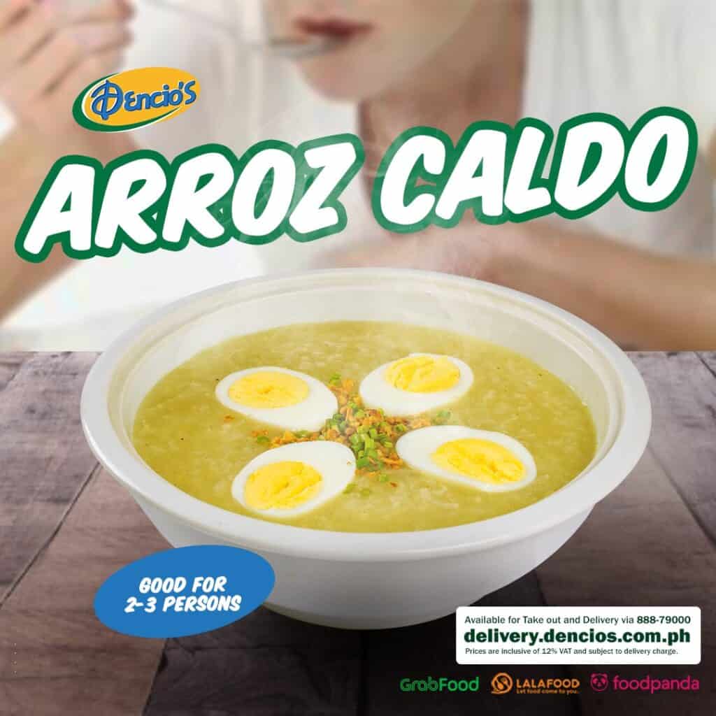 Arroz Caldo for cold weather available at Dencio's menu