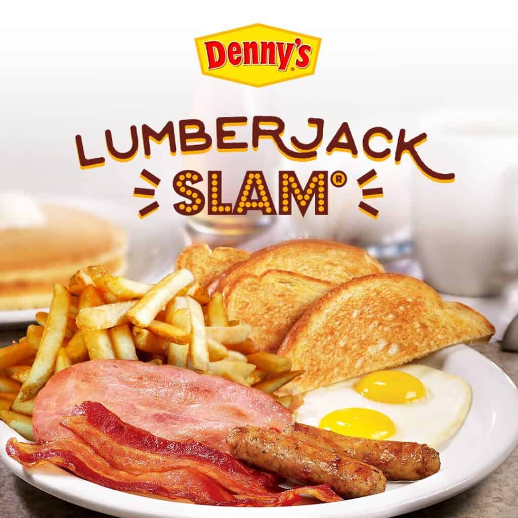 Lumberjack slam meal available at Denny's