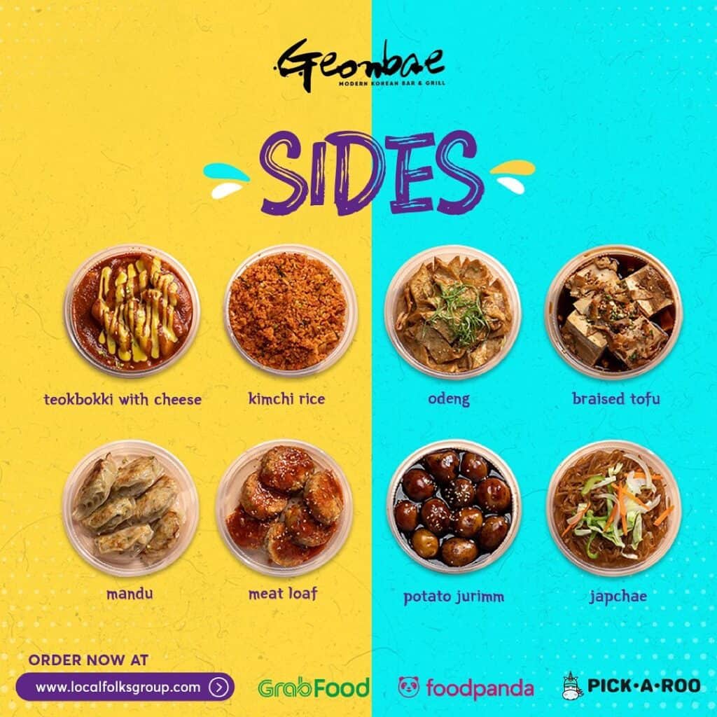 Side dishes available in Geonbae