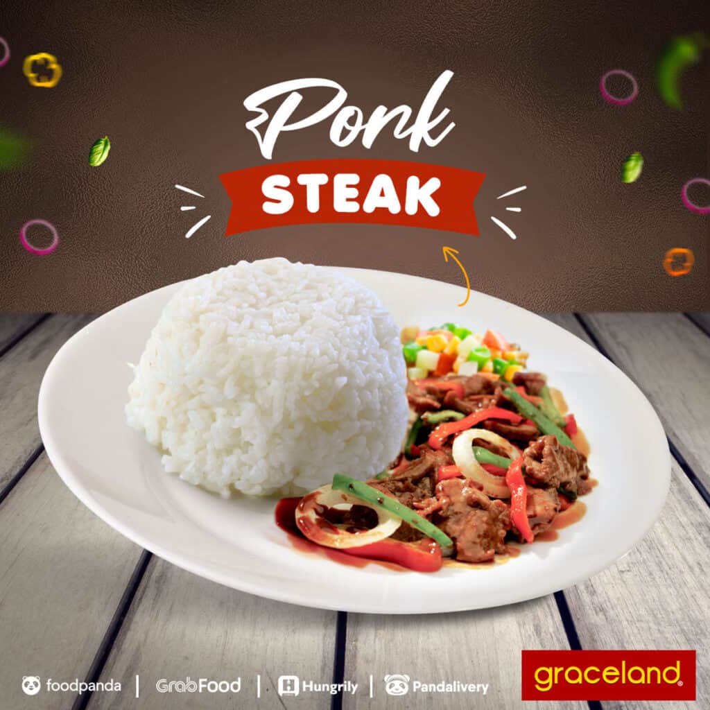 Graceland's under Meat Lovers menu is Pork Steak