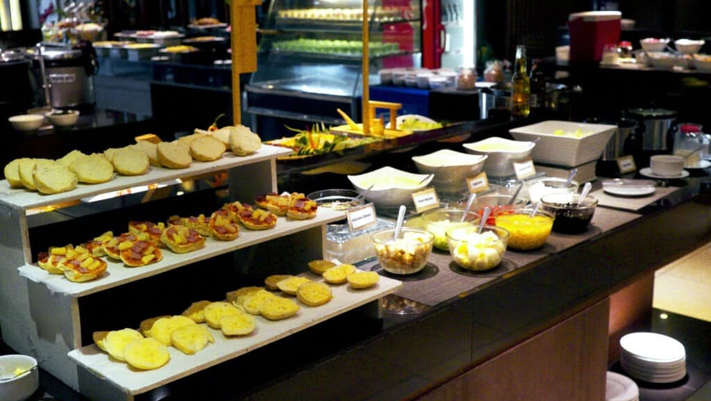 Dessert section in the buffet