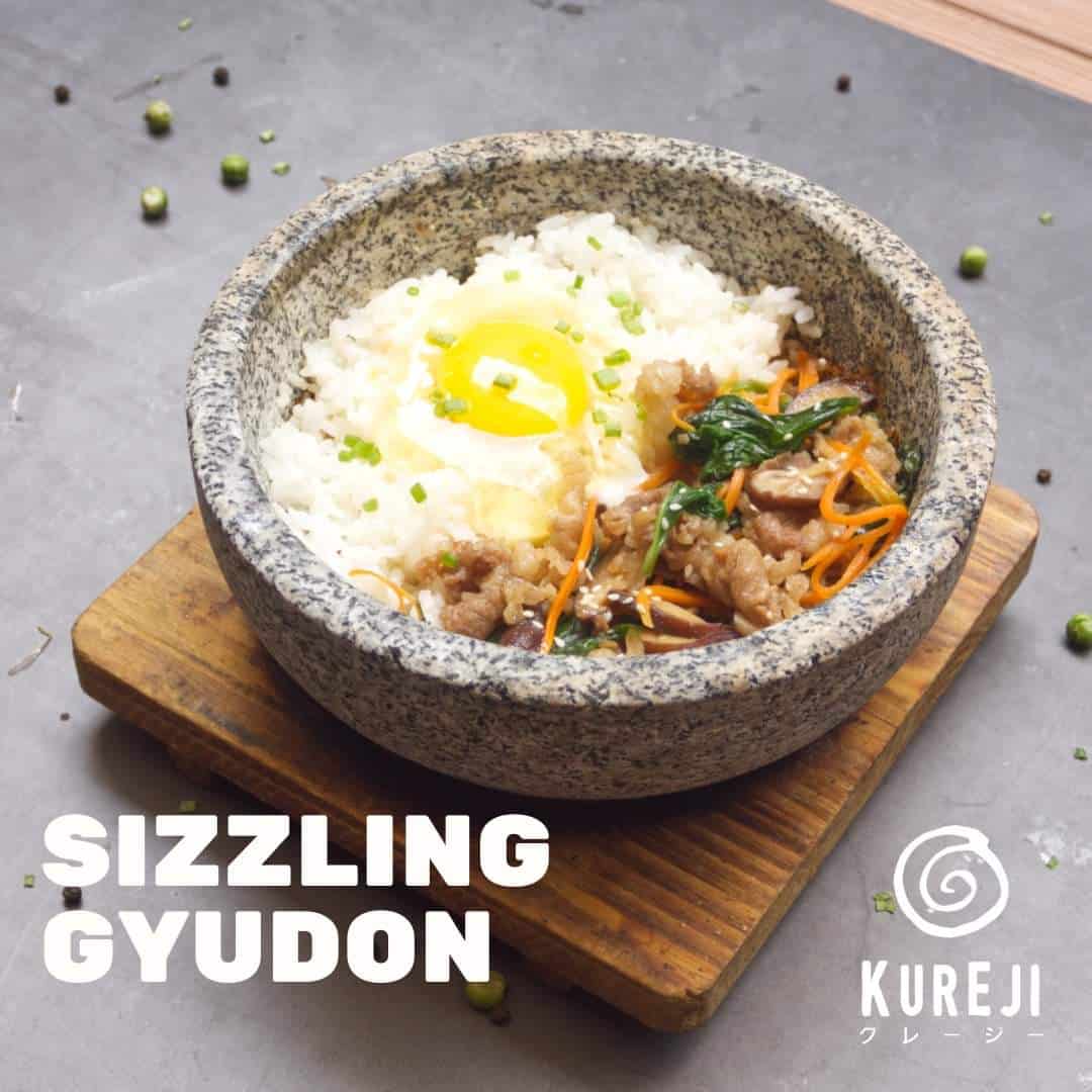 Savor the sizzle of Sizzling Gyudon rice bowl.