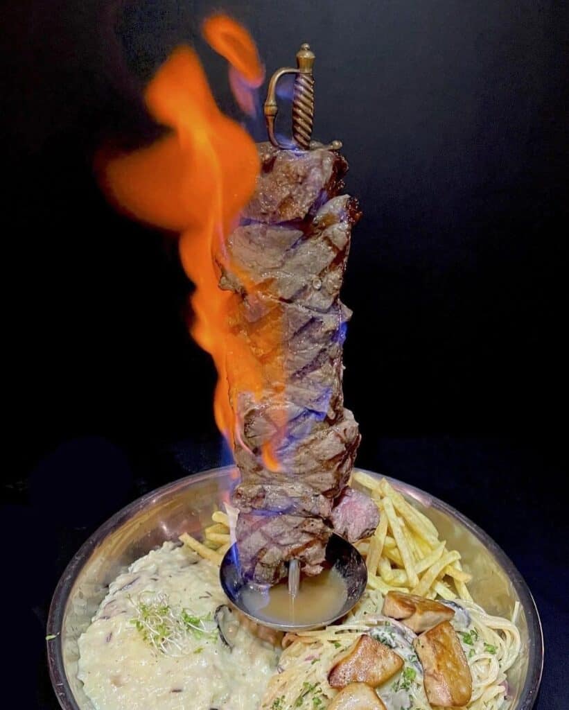 L'entrecote Manila's signature dish is the Flambe