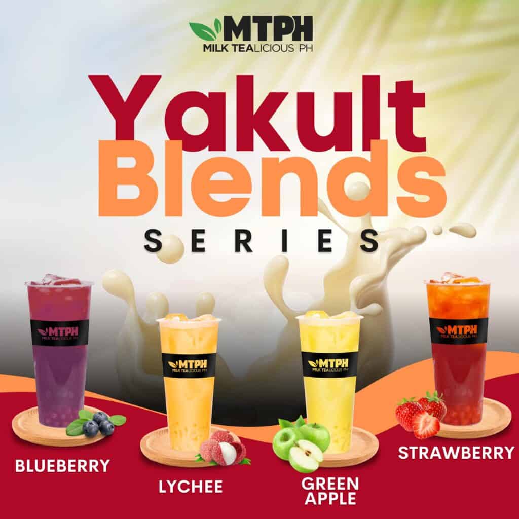 Refreshing drinks offered in the Yakult Blend series of Milk Tealicious