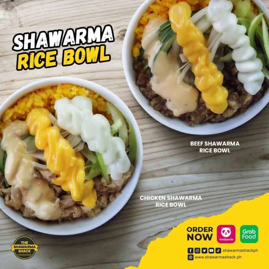 Favorite rice bowls: Chicken and Beef Shawarma Rice Bowl menu in Shawarma Shack