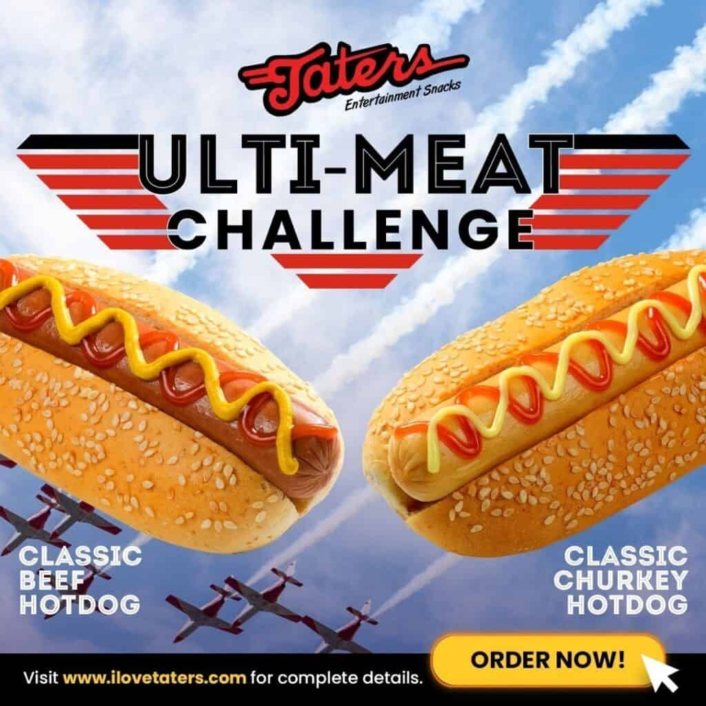 The Ultimeat Challenge between Classic Beef Hotdog and Classic Churkey Hotdog