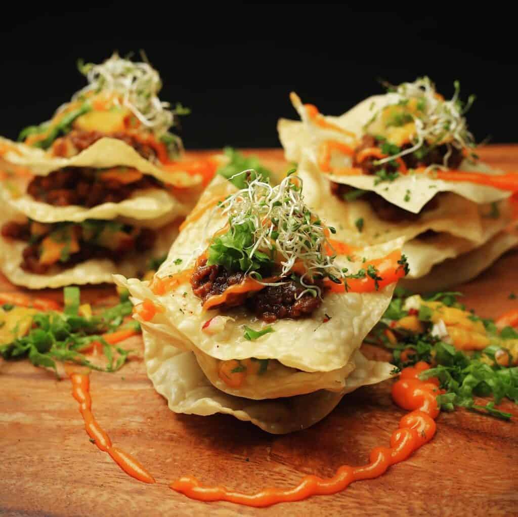 Try these Asian Nachos in The Penthouse
