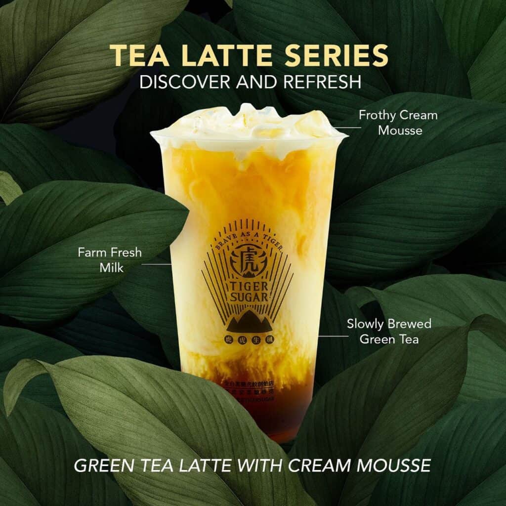 Anatomy of Green Tea Latte with Cream Mousse