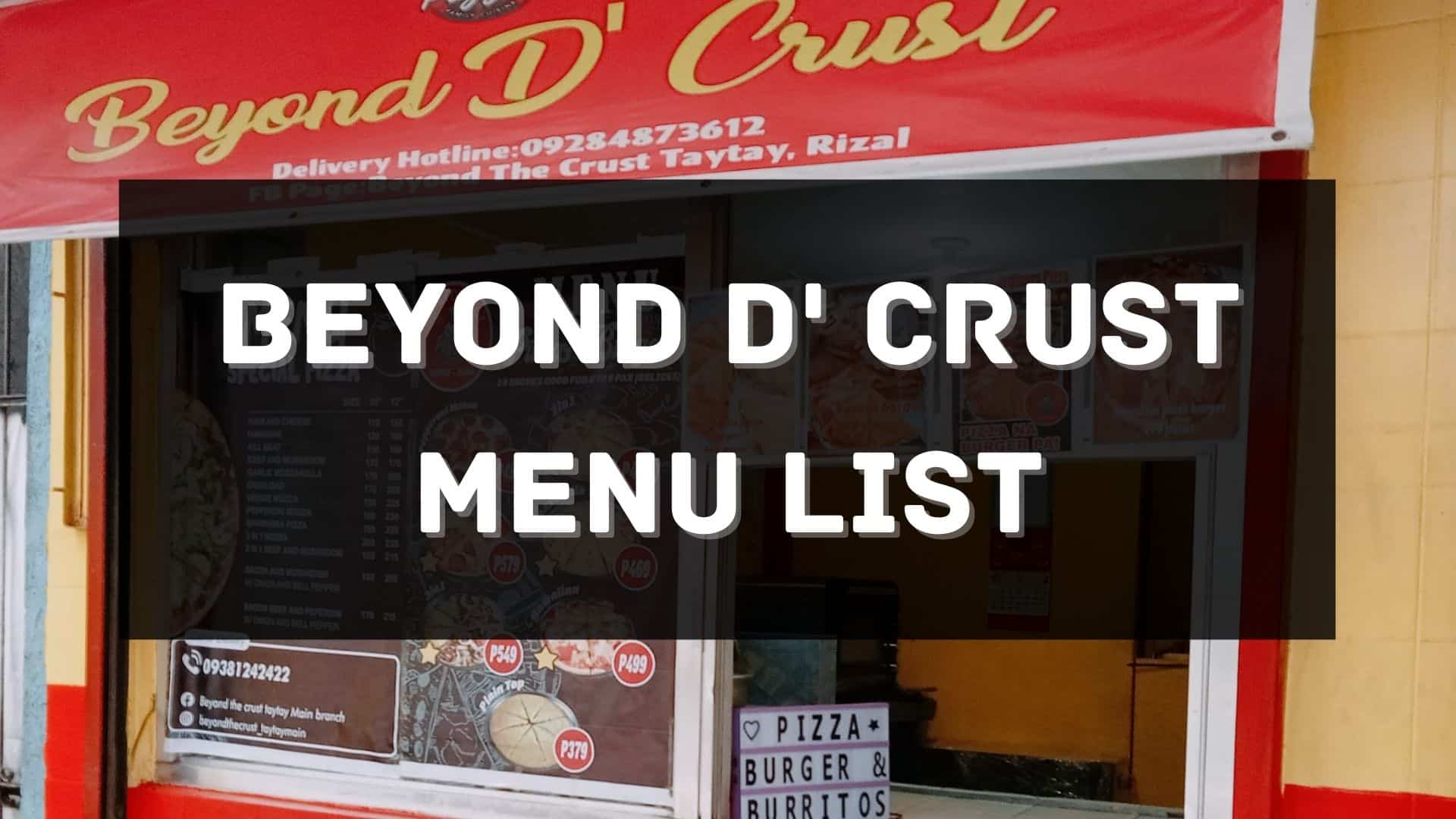 beyond the crust menu prices philippines