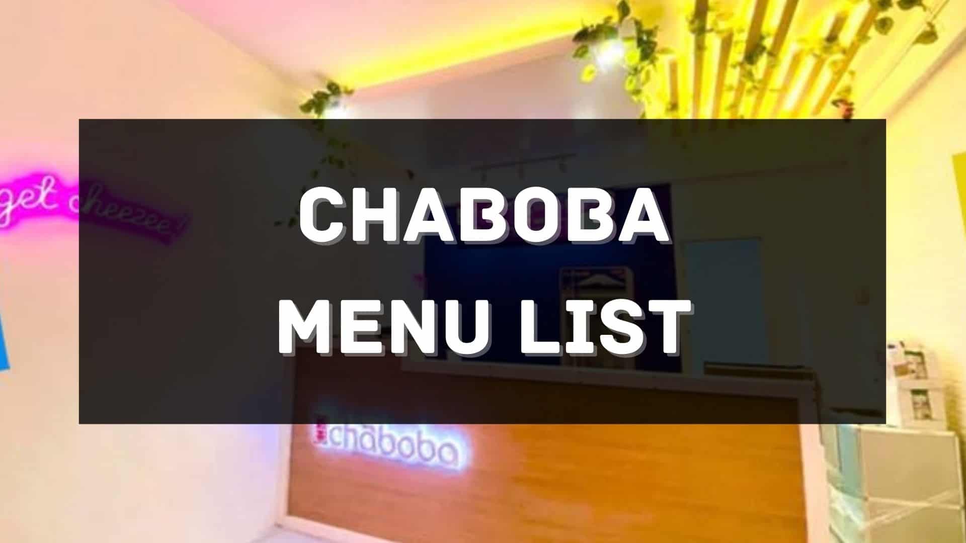 chaboba menu prices philippines