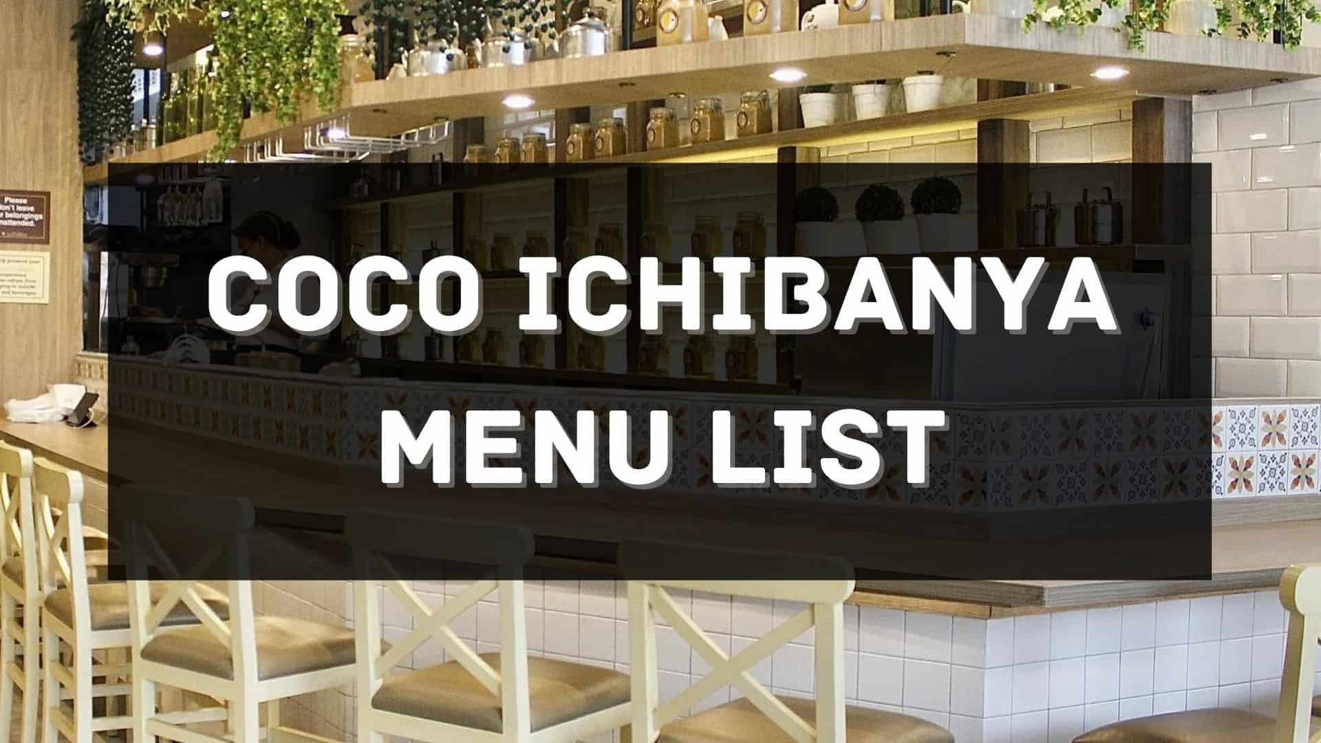 coco ichibanya menu prices philippines