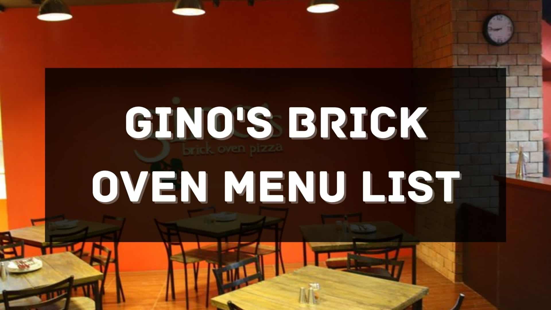 gino's brick oven pizza menu prices philippines
