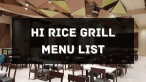 hi rice grill menu prices philippines